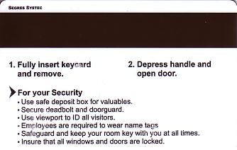Hotel Keycard Marriott - JW Lima Peru Back