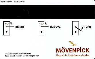 Hotel Keycard Movenpick Aqaba Jordan Back