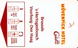 Hotel Keycard Movenpick Brussels Belgium Front