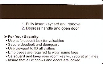 Hotel Keycard Marriott - Residence Inn Generic Back