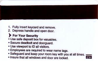 Hotel Keycard Marriott - TownePlace Suites Generic Back