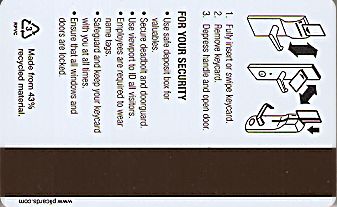 Hotel Keycard Marriott - TownePlace Suites Generic Back