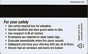 Hotel Keycard Marriott - Vacation Club Generic Back