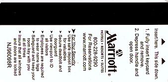 Hotel Keycard Marriott - Vacation Club Generic Back
