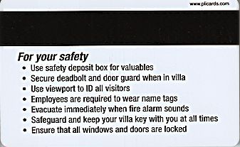 Hotel Keycard Marriott - Vacation Club Bay Point U.S.A. Back