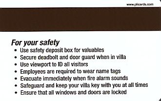 Hotel Keycard Marriott - Vacation Club Branson U.S.A. Back