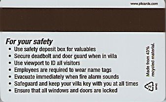 Hotel Keycard Marriott - Vacation Club Grand Chateau U.S.A. Back