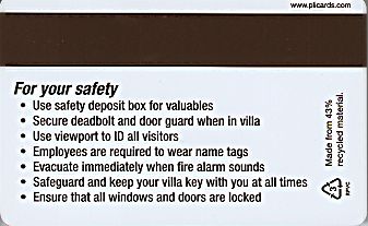 Hotel Keycard Marriott - Vacation Club Grande Vista U.S.A. Back