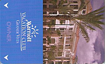 Hotel Keycard Marriott - Vacation Club Grande Vista U.S.A. Front