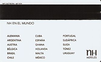 Hotel Keycard NH Hotels  Argentina Back