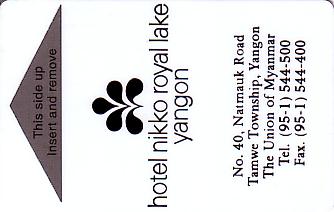 Hotel Keycard Nikko Yangon Myanmar Front