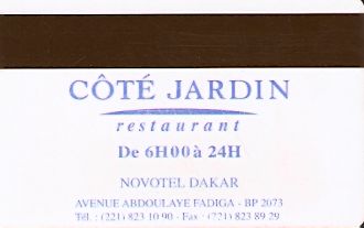 Hotel Keycard Novotel Dakar Senegal Back