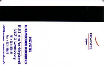 Hotel Keycard Novotel  Luxembourg Back