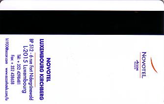 Hotel Keycard Novotel  Luxembourg Back