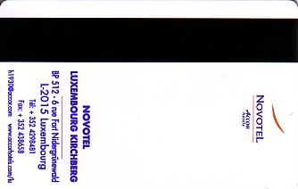 Hotel Keycard Novotel  Luxembourg Back