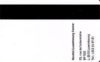 Hotel Keycard Novotel  Luxembourg Back