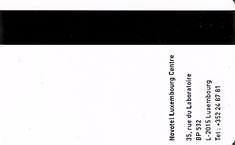 Hotel Keycard Novotel  Luxembourg Back