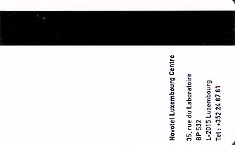 Hotel Keycard Novotel  Luxembourg Back
