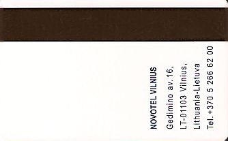 Hotel Keycard Novotel Vilnius Lithuania Back