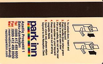 Hotel Keycard Park inn  Baku Azerbaijan Back