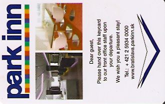Hotel Keycard Park inn  Bratislava Slovakia Front