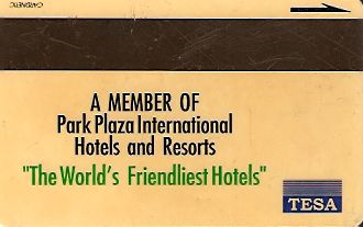 Hotel Keycard Park inn  Jakarta Indonesia Back