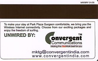 Hotel Keycard Park plaza Gurgaon India Back