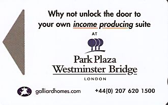 Hotel Keycard Park plaza London United Kingdom Front