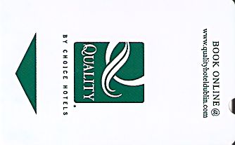 Hotel Keycard Quality Inn & Suites Dublin Ireland Front