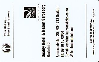 Hotel Keycard Quality Inn & Suites Sarpsborg Norway Front