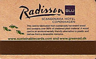Hotel Keycard Radisson Copenhagen Denmark Back