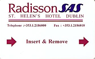Hotel Keycard Radisson Dublin Ireland Front