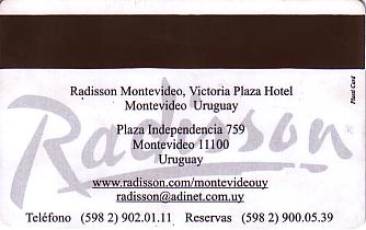 Hotel Keycard Radisson Montevideo Uruguay Back