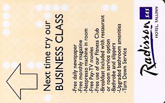Hotel Keycard Radisson Tallinn Estonia Front