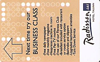 Hotel Keycard Radisson Tallinn Estonia Front
