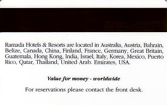 Hotel Keycard Ramada Generic Back
