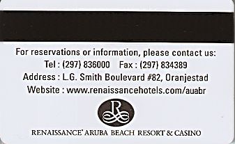 Hotel Keycard Renaissance  Aruba Back