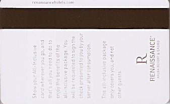 Hotel Keycard Renaissance  Aruba Back