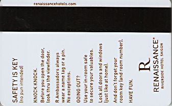 Hotel Keycard Renaissance Saigon Vietnam Back