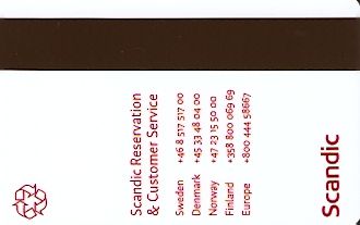 Hotel Keycard Scandic Generic Back