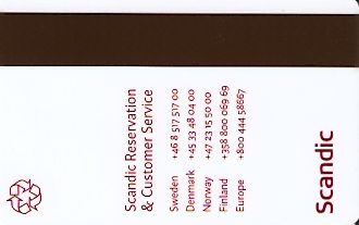 Hotel Keycard Scandic Generic Back