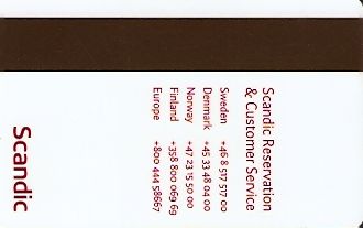 Hotel Keycard Scandic Generic Back