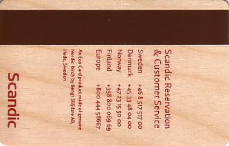 Hotel Keycard Scandic Generic Back