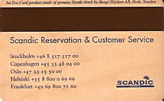 Hotel Keycard Scandic Generic Back
