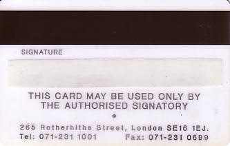 Hotel Keycard Scandic London United Kingdom Back