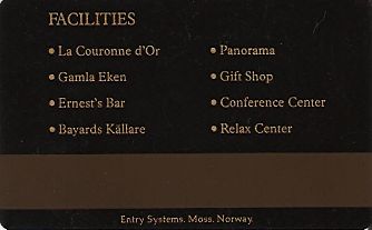 Hotel Keycard Scandic Stockholm Sweden Back