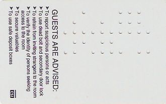 Hotel Keycard Sheraton Generic Back