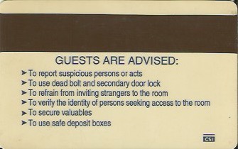 Hotel Keycard Sheraton Generic Back