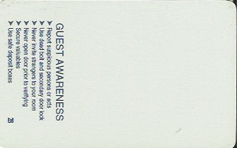 Hotel Keycard Sheraton Generic Back