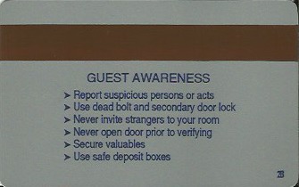 Hotel Keycard Sheraton Generic Back